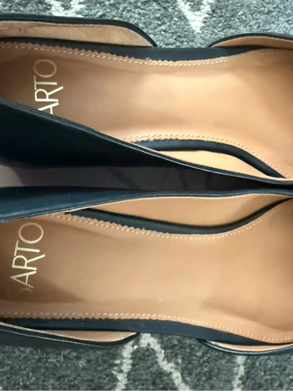 Franco Sarto Women's Square-Toe Leather Flats; Black